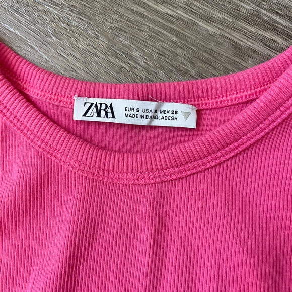 zara ribbed pink crop top - Picture 3 of 3